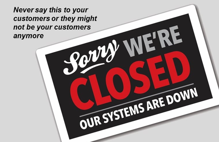 Closed systems down sign