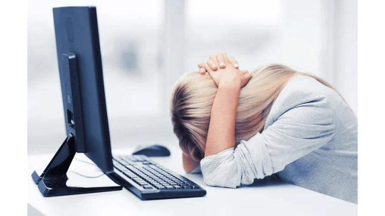Reasons IT efforts fail women frustrated at computer
