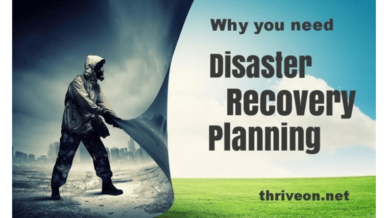 man in gas mask turning page disaster recovery planning