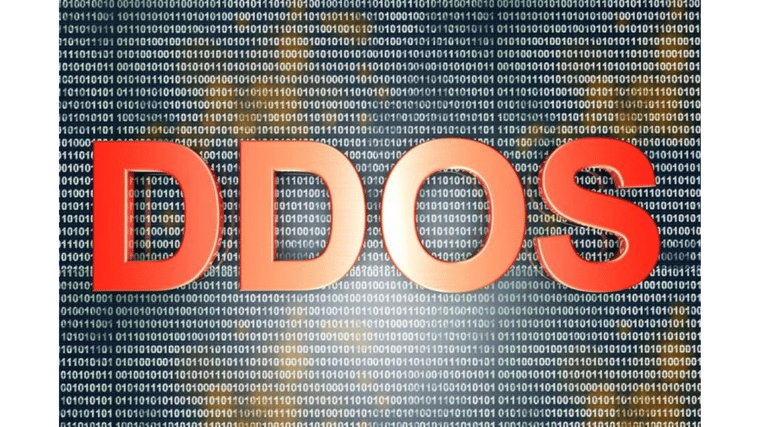letters DDOS on top of binary code DDoS attack