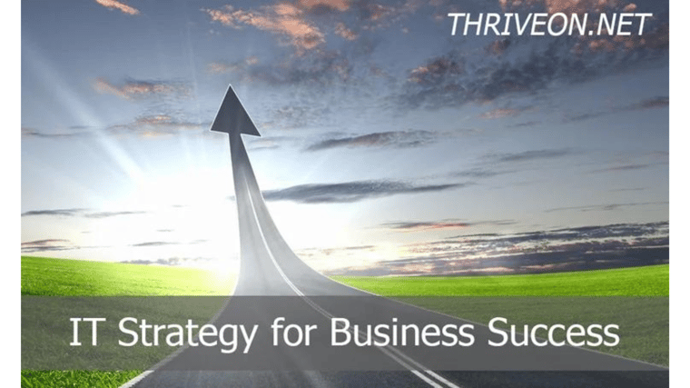 Road leading to upward arrow IT strategy for business success IT consulting benefits