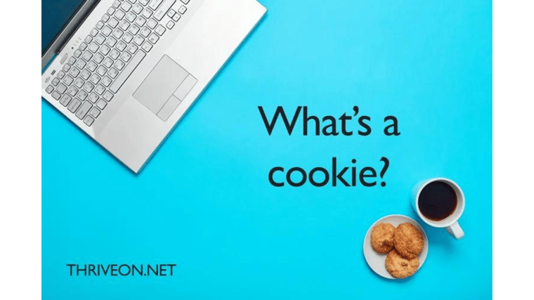 laptop plate of cookies and cup of coffee whats a cookie