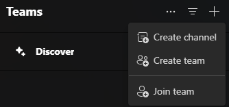 Microsoft Teams create a teams